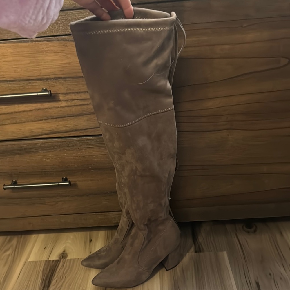 Women's Over-the-Knee Suede like Boots - Brown